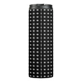 Polka Dots Zwart Grijs Kleur Retro Naam Thermosbeker (Achterkant)
