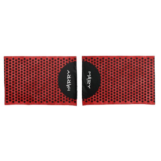 Polka Dots zwart + je backgr. & Ideeën Kussensloop (Voorkant-Set)