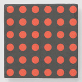  Polka Dots Zwart Rood Kleur Retro Klassiek Stenen Onderzetter (Voorkant)