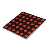  Polka Dots Zwart Rood Kleur Retro Klassiek Tegeltje (Zijkant)