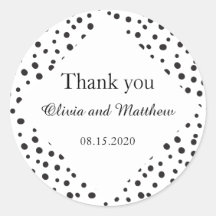 Polka Dots. Zwart-wit bruiloft Dank u