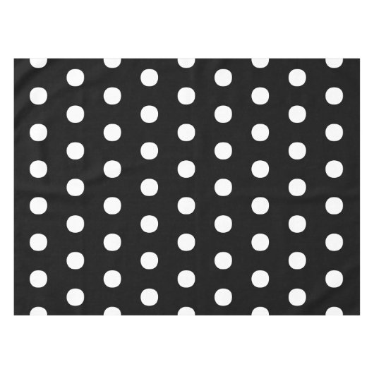 Polka dots Zwart-wit elegante grote vet Tafelkleed (Voorkant (Horizontaal))
