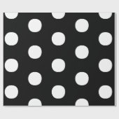 Polka dots Zwart wit groot vet elegant patroon Cadeaupapier (Vlak)