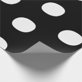Polka dots Zwart wit groot vet elegant patroon Cadeaupapier (Hoek)