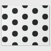 Polka dots Zwart wit groot vet elegant patroon Cadeaupapier (Vlak)