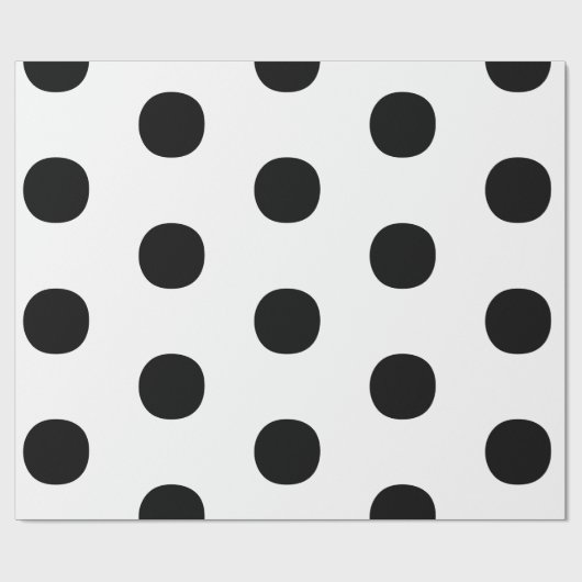 Polka dots Zwart wit groot vet elegant patroon Cadeaupapier (Vlak)