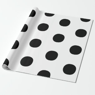 Polka dots Zwart wit groot vet elegant patroon Cadeaupapier
