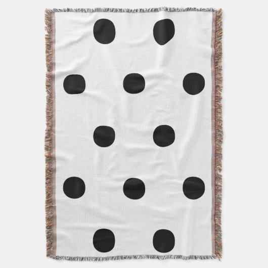 Polka dots Zwart wit groot vet elegant patroon Deken (Voorkant Verticaal)