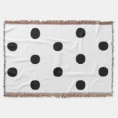 Polka dots Zwart wit groot vet elegant patroon Deken (Voorkant)
