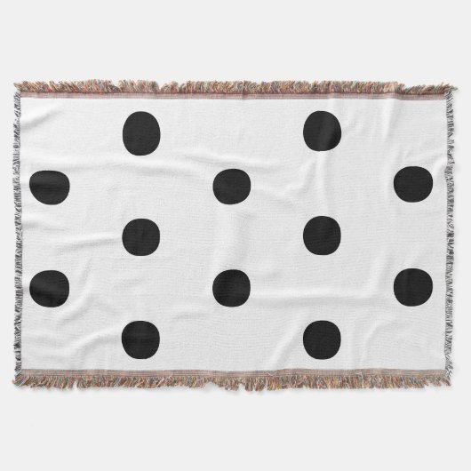 Polka dots Zwart wit groot vet elegant patroon Deken (Voorkant)