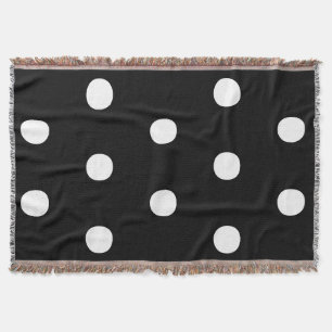 Polka dots Zwart wit groot vet elegant patroon Deken
