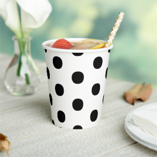 Polka dots Zwart wit groot vet elegant patroon Papieren Bekers