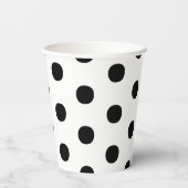 Polka dots Zwart wit groot vet elegant patroon Papieren Bekers (Achterkant)