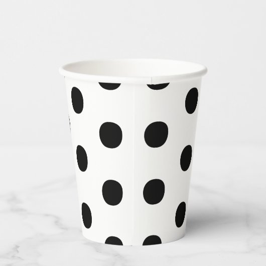 Polka dots Zwart wit groot vet elegant patroon Papieren Bekers (Rechts)