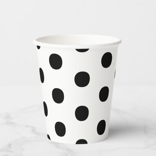 Polka dots Zwart wit groot vet elegant patroon Papieren Bekers (Voorkant)