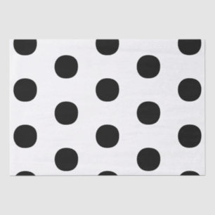 Polka dots Zwart wit groot vet elegant patroon Tissuepapier
