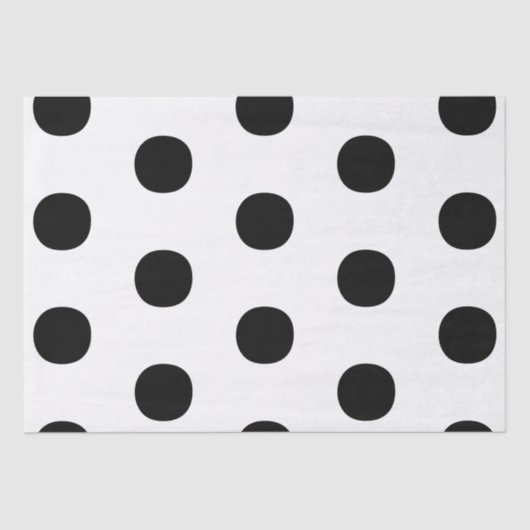 Polka dots Zwart wit groot vet elegant patroon Tissuepapier (Voorkant)