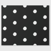 Polka dots zwart wit, groot vet patroon elegant cadeaupapier (Vlak)