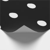 Polka dots zwart wit, groot vet patroon elegant cadeaupapier (Hoek)