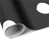 Polka dots zwart wit, groot vet patroon elegant cadeaupapier (Rol Hoek)
