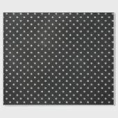 Polka Dots Zwart Wit Lijnen Krijtbord Lijnen Cadeaupapier (Vlak)