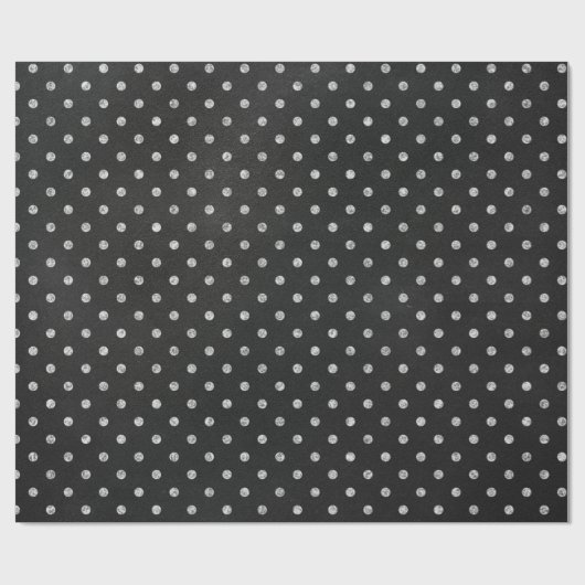 Polka Dots Zwart Wit Lijnen Krijtbord Lijnen Cadeaupapier (Vlak)