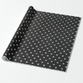 Polka Dots Zwart Wit Lijnen Krijtbord Lijnen Cadeaupapier (Uitgerold)