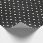 Polka Dots Zwart Wit Lijnen Krijtbord Lijnen Cadeaupapier (Hoek)