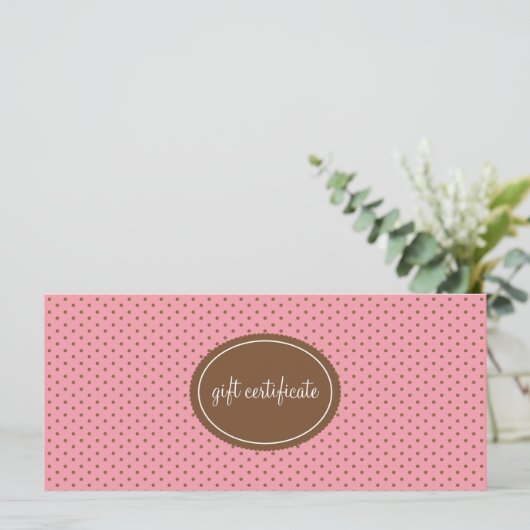 Polka Dotted Boutique Style Cadeaubonnen (Staand voorkant)
