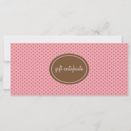 Polka Dotted Boutique Style Cadeaubonnen (Voorkant)
