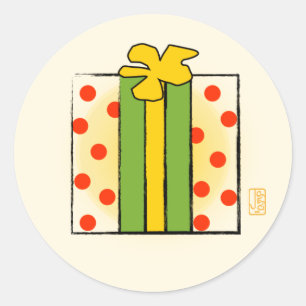 Polka-dotted mod geschenkdoos Sticker