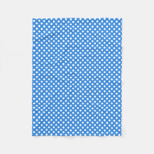 Polka Dotted Summer Blue Fleece Deken (Voorkant)