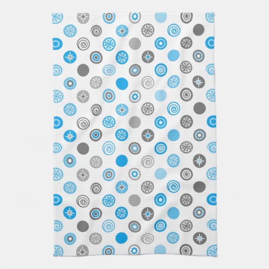 Polka Dotted Winter White Seasonal Kitchen Towel Theedoek (Verticaal)