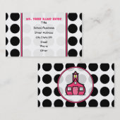 Polka Dotty/Roze Mode Visitekaartje (Voorkant / Achterkant)