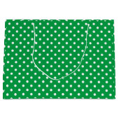 Polka gestippeld groen groot cadeauzakje (Voorkant)