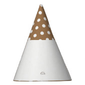 Polka gestippelde Mocha Bruine Tip Witte achtergro Feesthoedjes (Rechts)