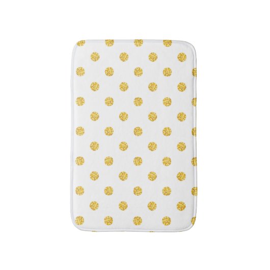 Polka Gold Glitter Stippen Textuur Badmat (Voorkant Verticaal)