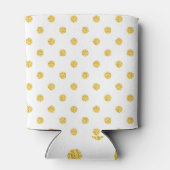 Polka Gold Glitter Stippen Textuur Blikjeskoeler (Achterkant)