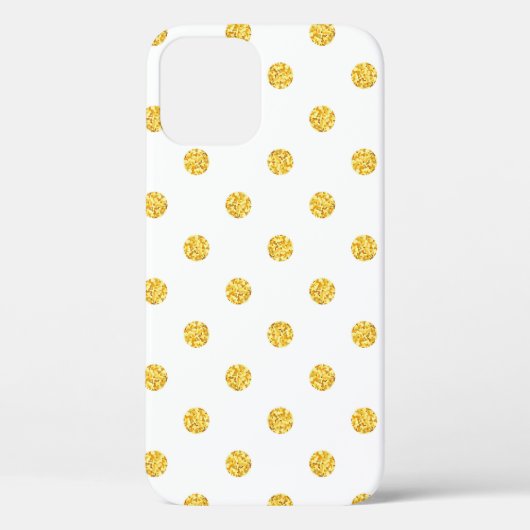 Polka Gold Glitter Stippen Textuur Case-Mate iPhone Case (Achterkant)