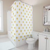 Polka Gold Glitter Stippen Textuur Douchegordijn (In situ)