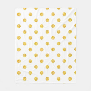 Polka Gold Glitter Stippen Textuur Fleece Deken