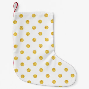 Polka Gold Glitter Stippen Textuur Kleine Kerstsok