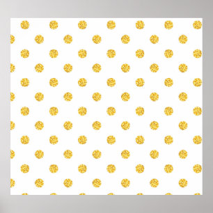 Polka Gold Glitter Stippen Textuur Poster