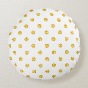 Polka Gold Glitter Stippen Textuur Rond Kussen