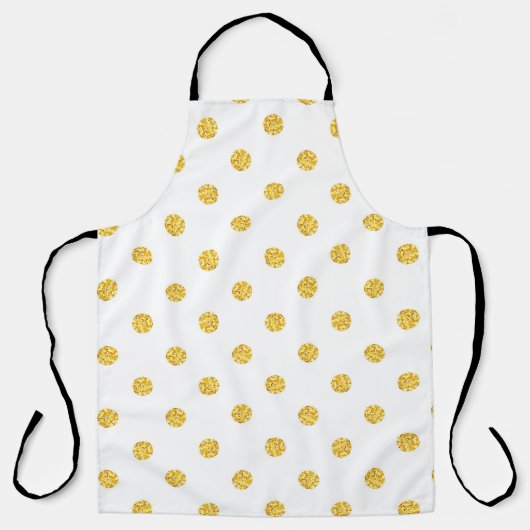 Polka Gold Glitter Stippen Textuur Schort (Voorkant)