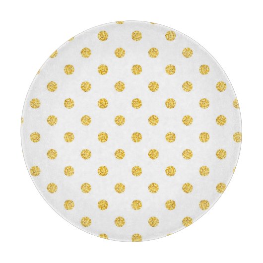 Polka Gold Glitter Stippen Textuur Snijplank (Voorkant)