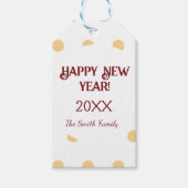 Polka gouden oudejaarsfeest cadeaulabel (Voorkant)