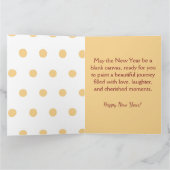 Polka gouden oudejaarsfeest kaart (Binnen)