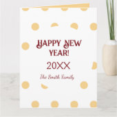 Polka gouden oudejaarsfeest kaart (Voorkant)