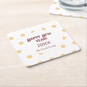 Polka gouden oudejaarsfeest kartonnen onderzetters (Schuin)